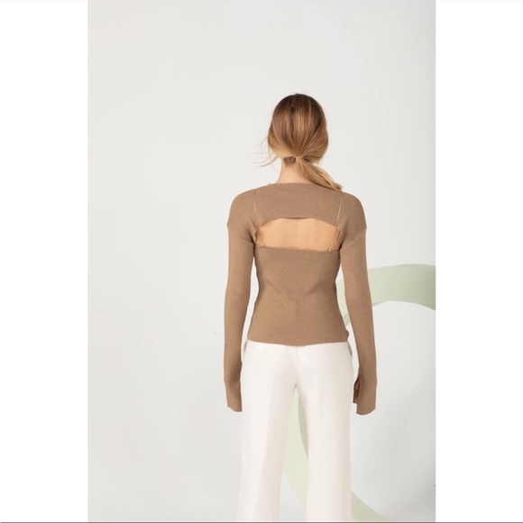 New Bubish Revolve Paloma knit sweater in Mocha Size Small - Picture 11 of 12